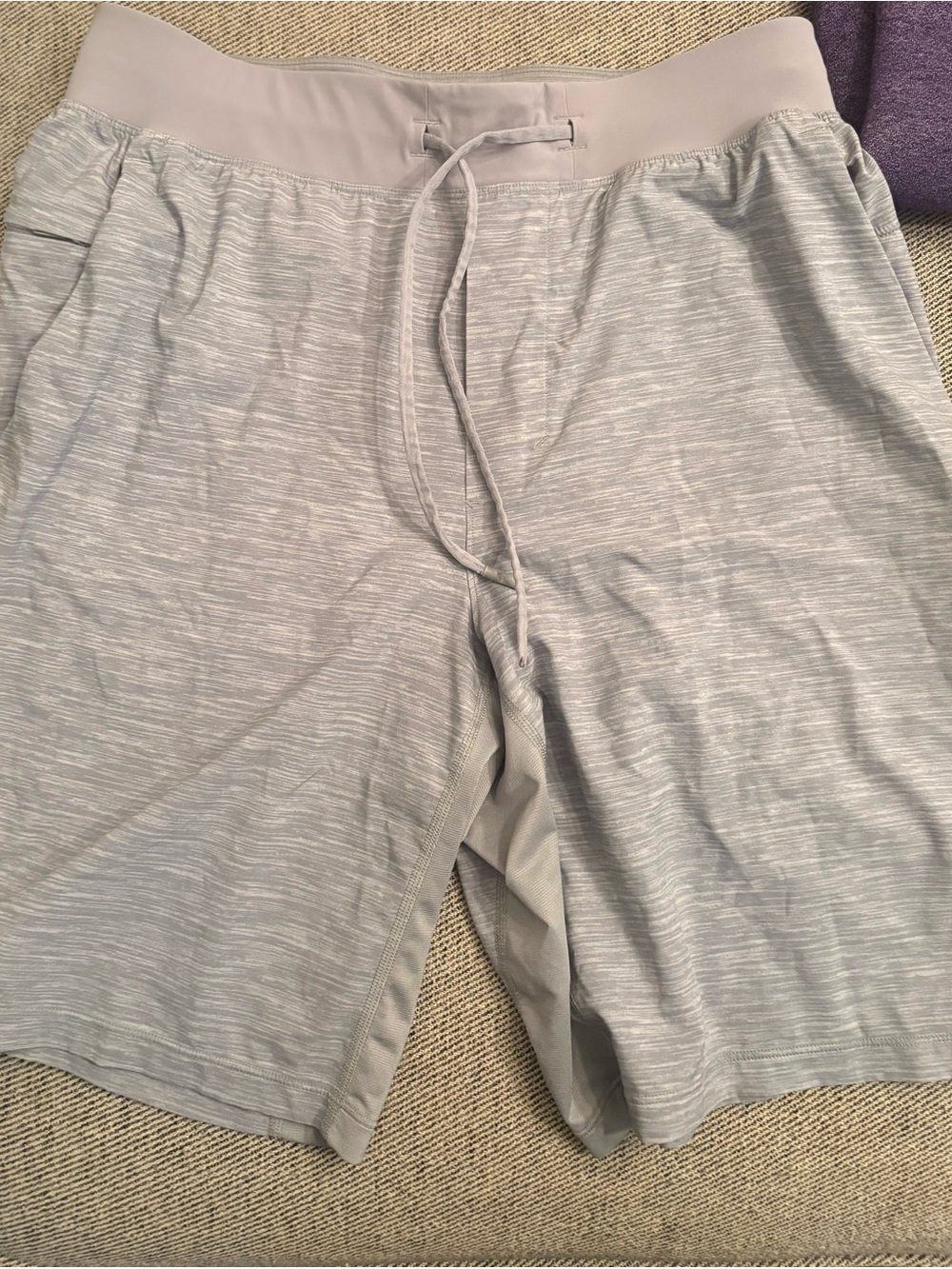 lululemon athletica Men's Heathered Light Gray Performance Shorts